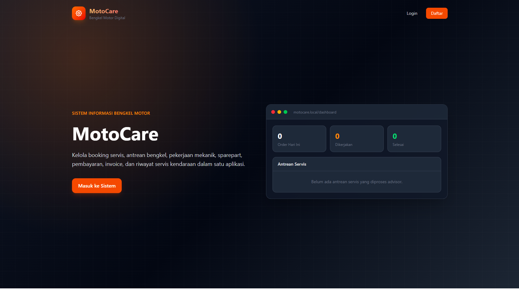 Motocare Workshop Service Management